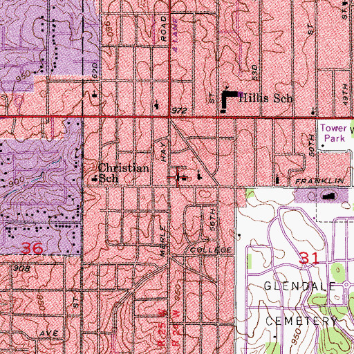 Topographic Map of Christ United Methodist Church, IA