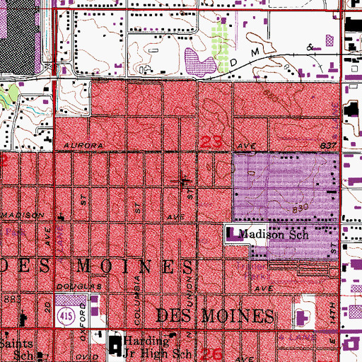 Topographic Map of True Bible Baptist Church, IA