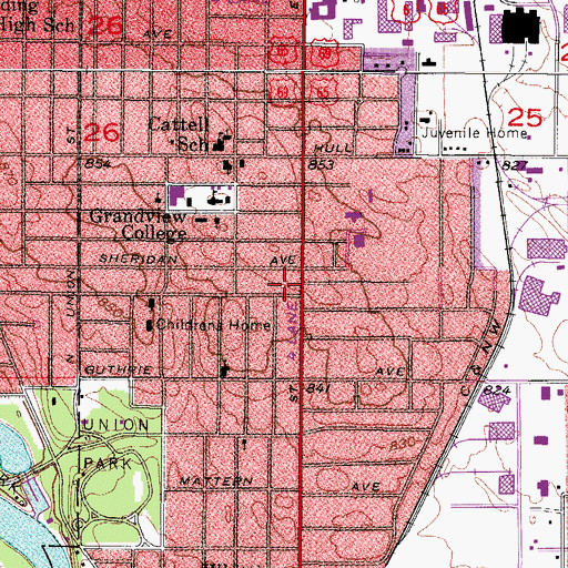 Topographic Map of Penn Avenue Church of God, IA