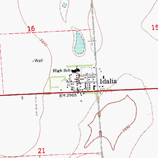 Topographic Map of Idalia, CO