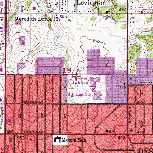 Topographic Map of Westchester Evangelical Free Church, IA