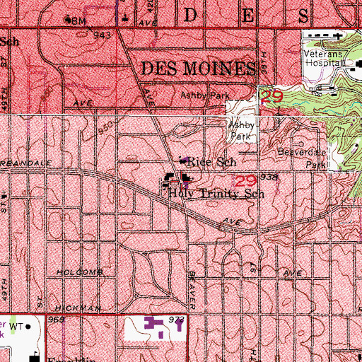Topographic Map of Holy Trinity Church, IA