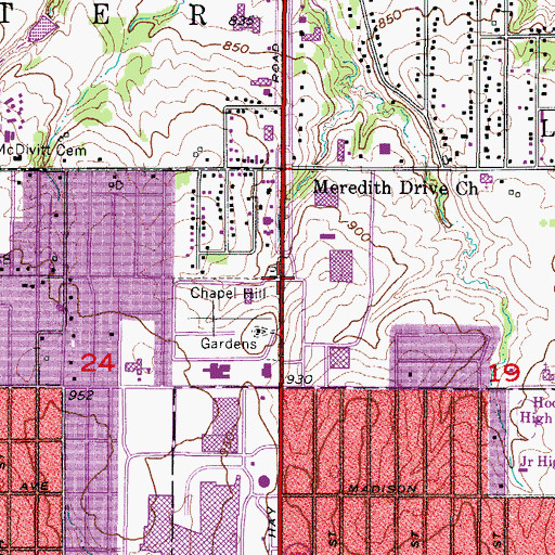 Topographic Map of Zion Lutheran Church, IA