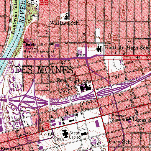 Topographic Map of Asian Church of the Open Bible, IA