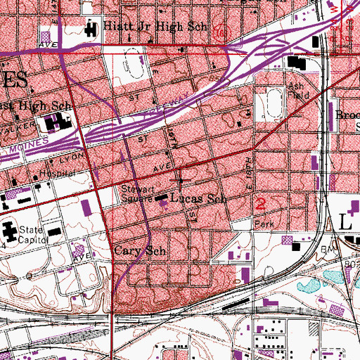 Topographic Map of Lighthouse Full Gospel Baptist Church, IA