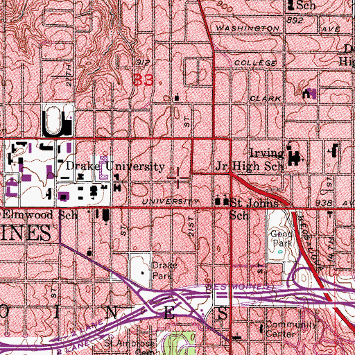 Topographic Map of Heavenly Temple Church of God, IA