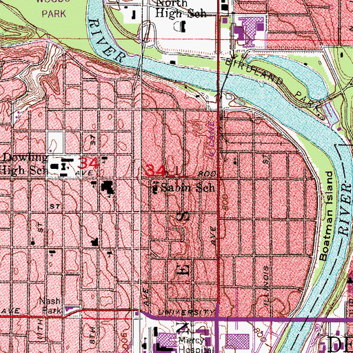 Topographic Map of Our Savior's Full Gospel Church, IA