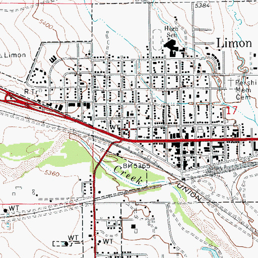 Topographic Map of Limon, CO
