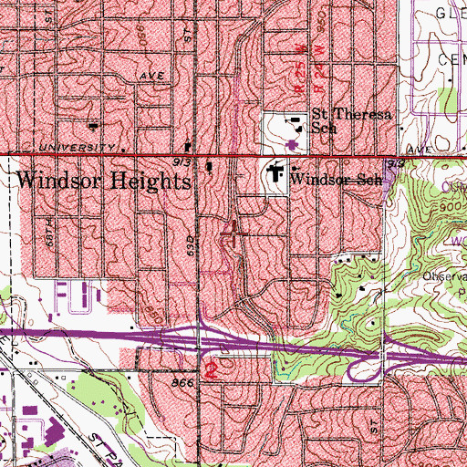 Topographic Map of Congregation Beth El Jacob, IA