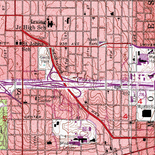 Topographic Map of Saint Paul African Methodist Church, IA