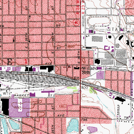 Topographic Map of Church of Christ, IA