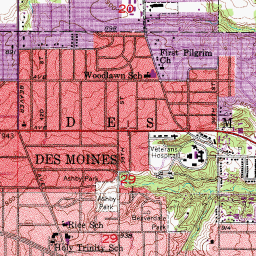 Topographic Map of First Friends Church, IA