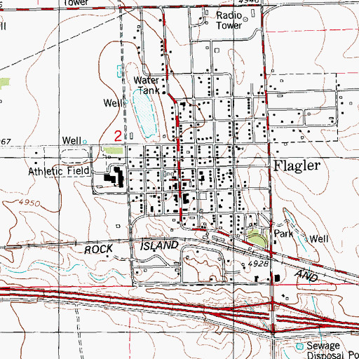 Topographic Map of Flagler, CO