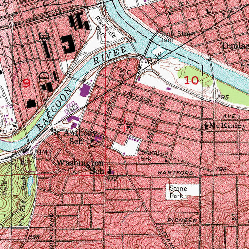 Topographic Map of Bethany Open Bible Church, IA