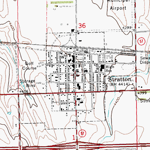 Topographic Map of Stratton, CO
