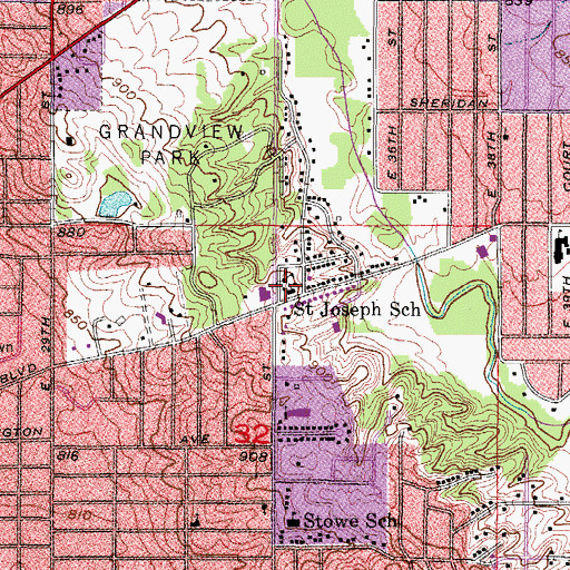 Topographic Map of Saint Joseph's Catholic Church, IA