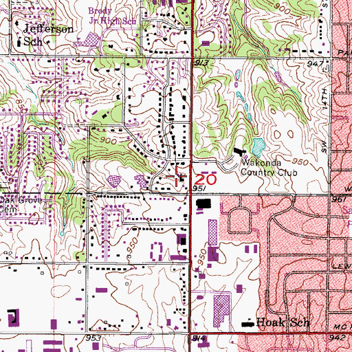 Topographic Map of Wakonda Christian Church, IA
