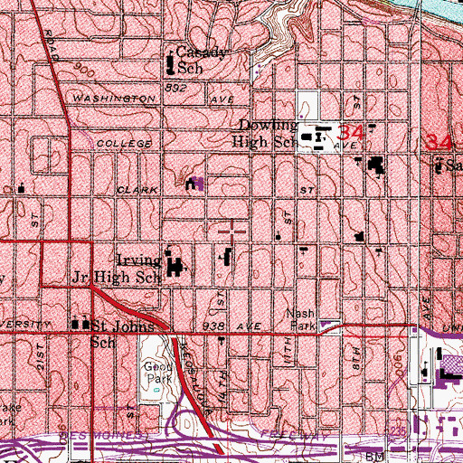 Topographic Map of New Friendship Church of God, IA