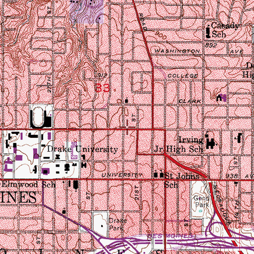 Topographic Map of Sweet Home Deliverance Church, IA