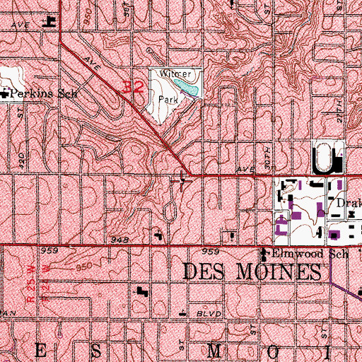 Topographic Map of Saint Luke's Episcopal Church, IA