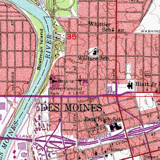 Topographic Map of Visitation Catholic Church, IA