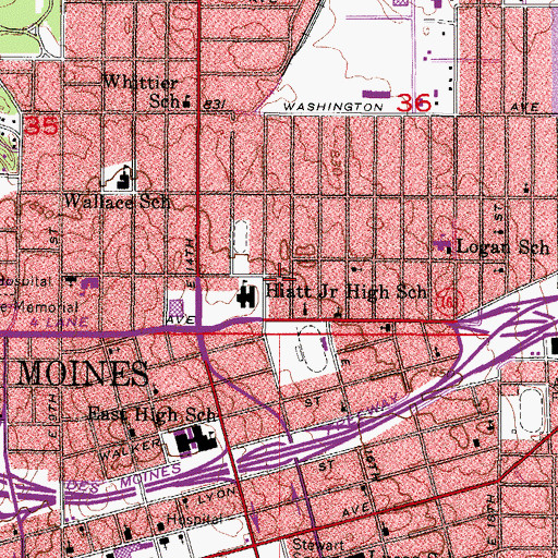 Topographic Map of Philadelphia Seventh Day Adventist Church, IA