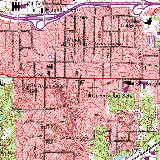 Topographic Map of First Church of Christ Science, IA
