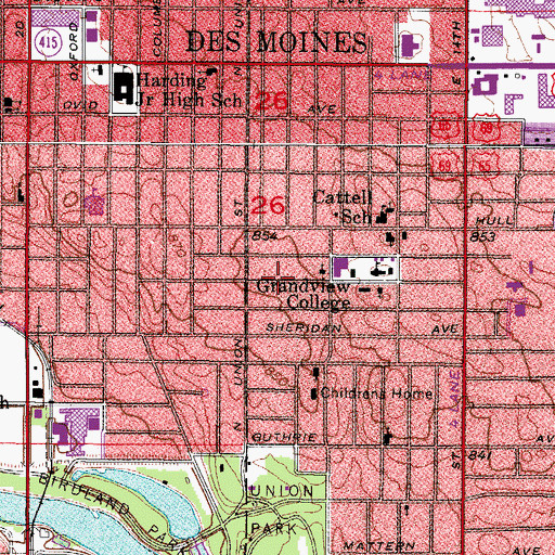 Topographic Map of Union Park Christian Church, IA