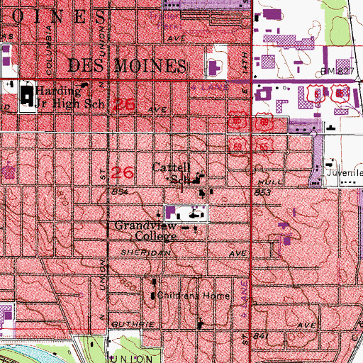 Topographic Map of Grace Temple Church of God, IA