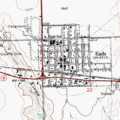 Topographic Map of Eads, CO