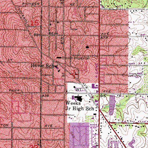 Topographic Map of Commerce Community Church, IA