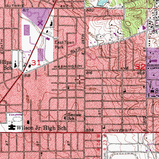 Topographic Map of Faith Tabernacle Church, IA
