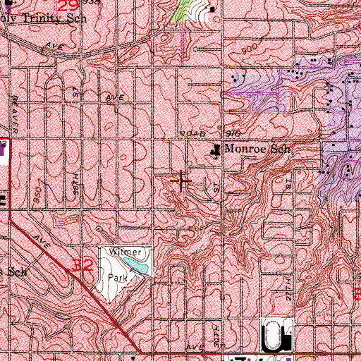 Topographic Map of Morning Star Baptist Church, IA