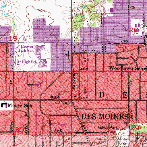 Topographic Map of Debra Heights Wesleyan Church, IA