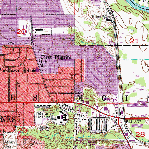 Topographic Map of Mount Zion Missionary Baptist Church, IA
