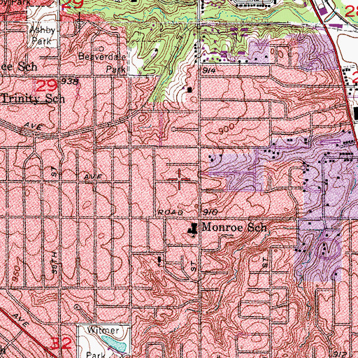 Topographic Map of Faith Baptist Church, IA