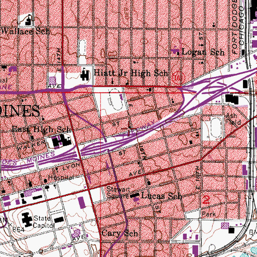 Topographic Map of Maple Street Baptist Church, IA