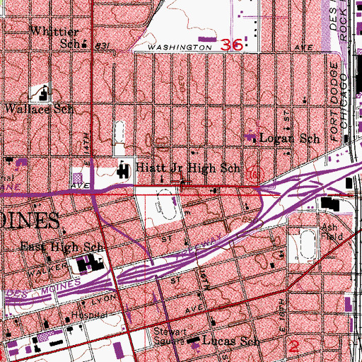 Topographic Map of Union Baptist Church, IA