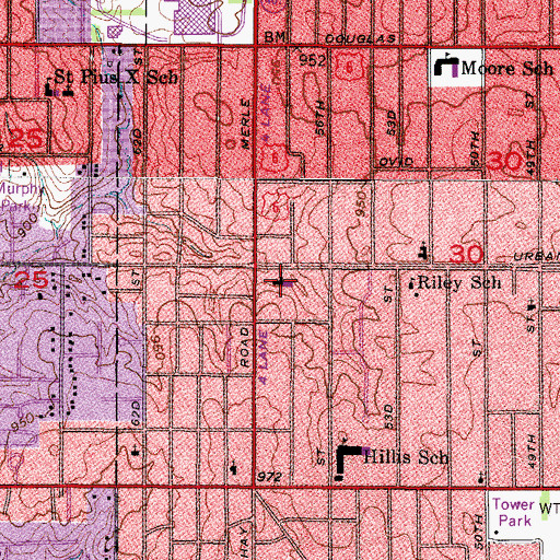 Topographic Map of First Assembly of God Church, IA