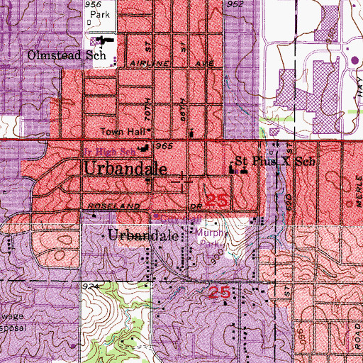 Topographic Map of Jehovah's Witnesses Congregation, IA