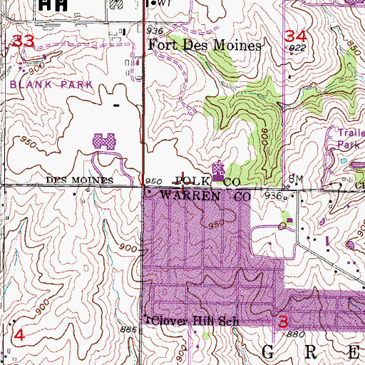 Topographic Map of Calvary Reformed Church, IA