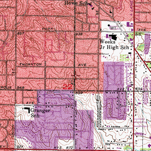 Topographic Map of Southtown Pentecostal Assembly, IA