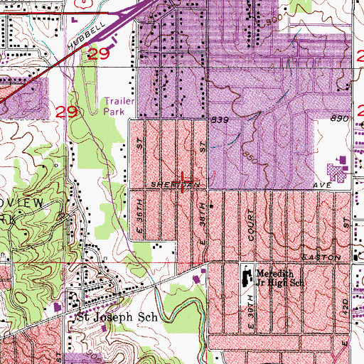 Topographic Map of Trinity Open Bible Church, IA