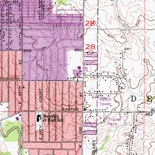 Topographic Map of United Methodist Church, IA