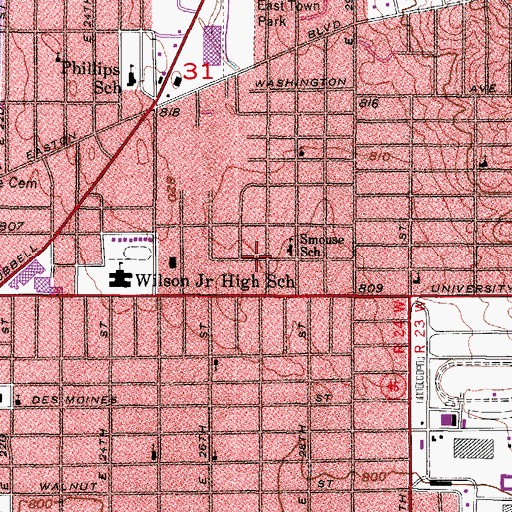 Topographic Map of Lee Town Assembly Church, IA