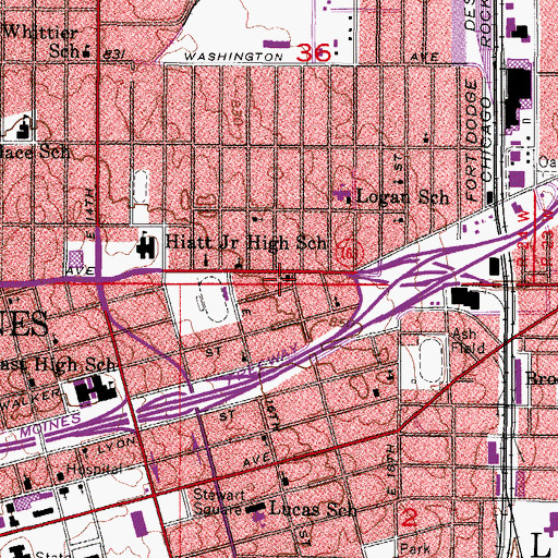 Topographic Map of University Church of God, IA