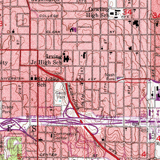 Topographic Map of New Hope Church of God in Christ, IA