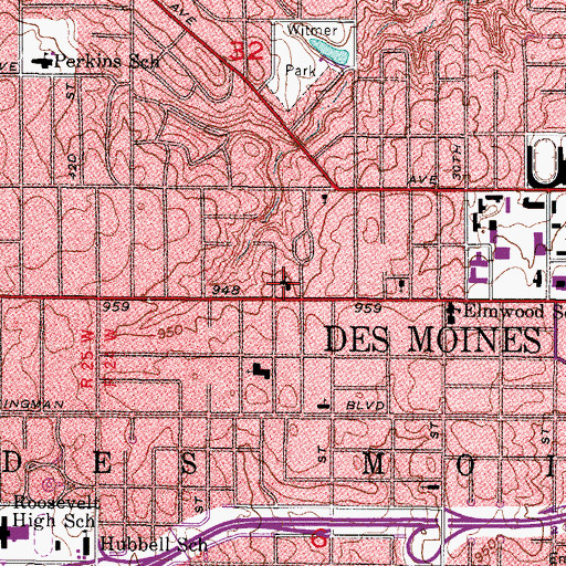 Topographic Map of Redeemer Lutheran Church, IA