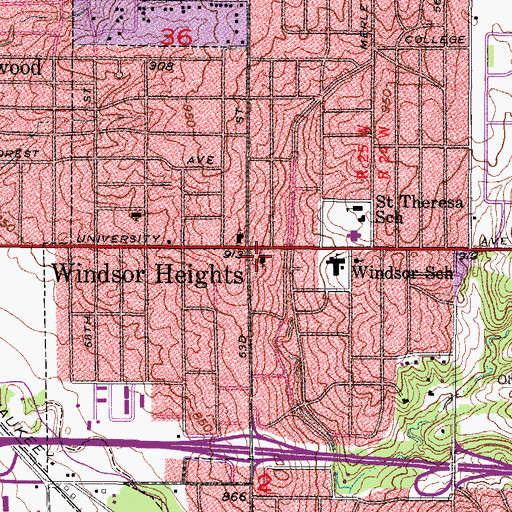 Topographic Map of Windsor United Methodist Church, IA