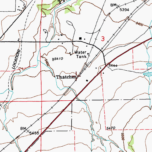 Topographic Map of Thatcher, CO